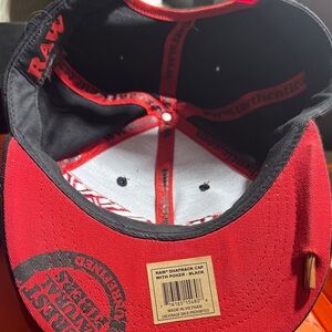 RAW Black and Red Snapback Cap